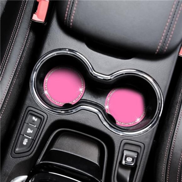 5 PCS Crystal Diamond Bling Steering Wheel Cover Car Coaster Rhinestone Sticker - Picture 2 of 7